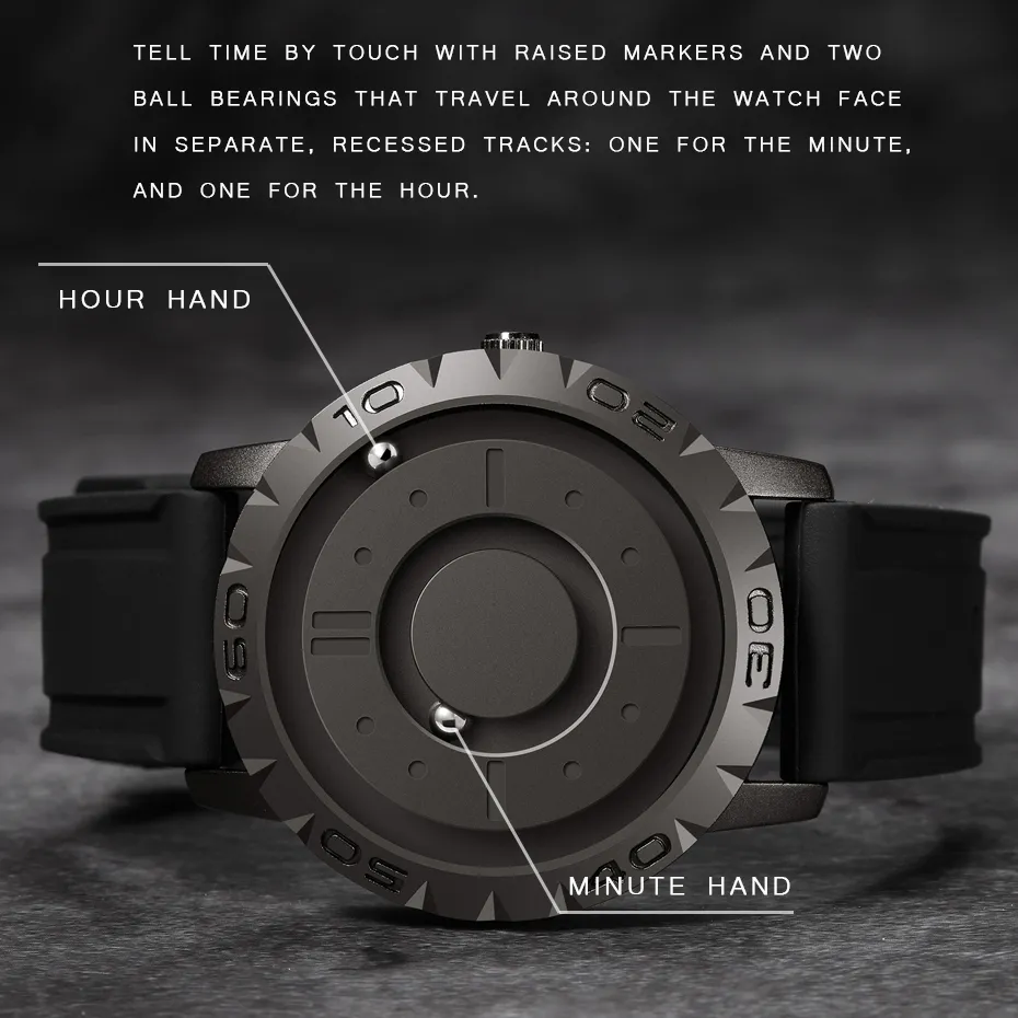 Montre Homme Magnétique Élégante Acier Inoxydable Design Moderne-2