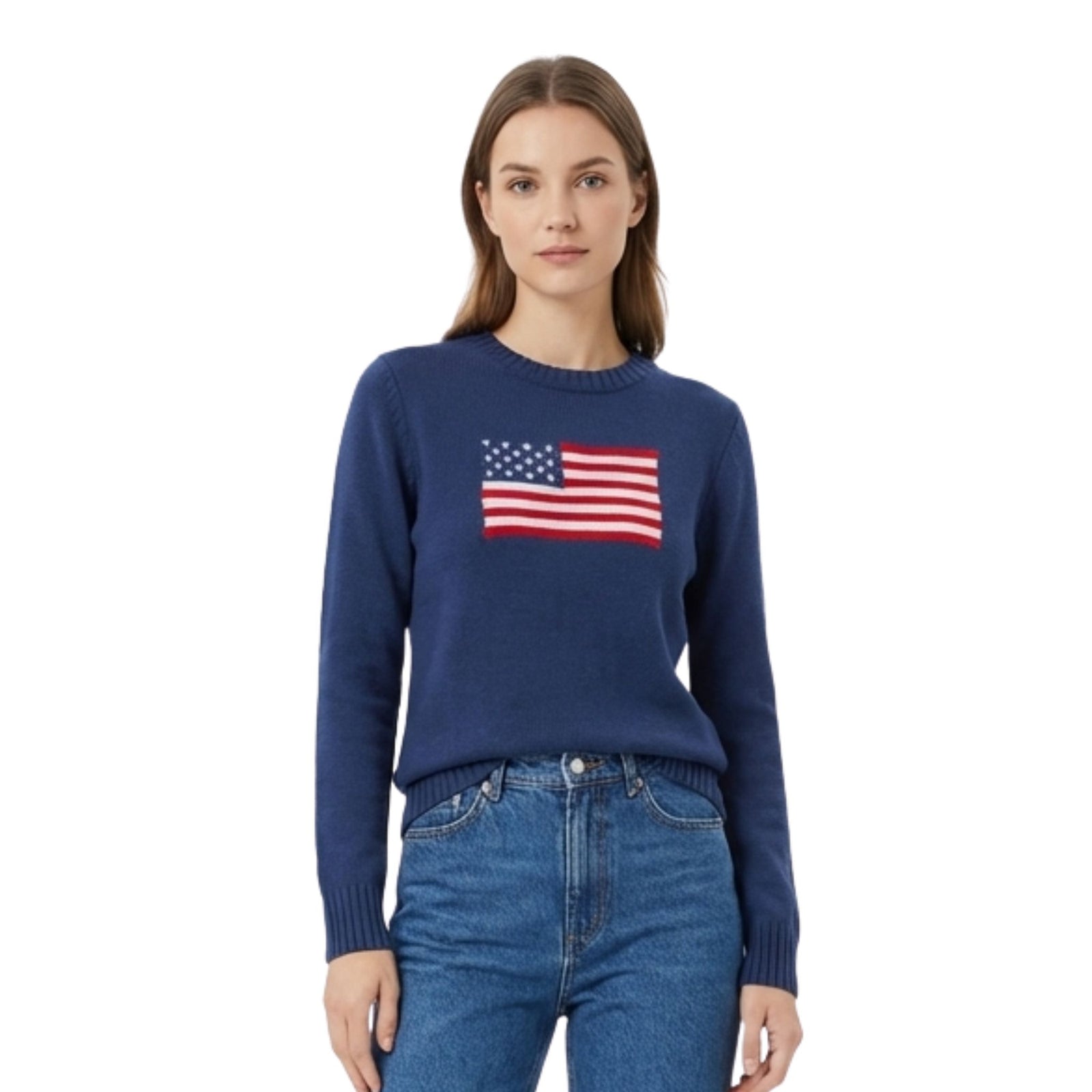 Pull Femme à Motif Drapeau Américain Chic
