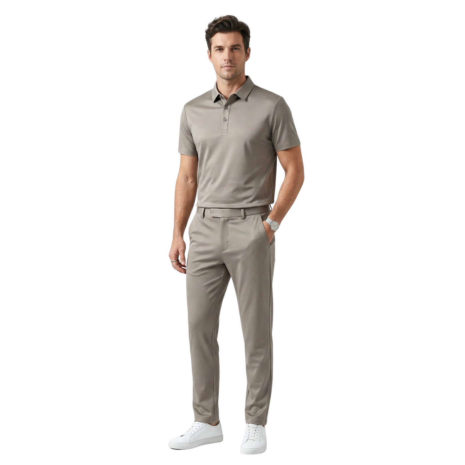 Ensemble pour Hommes Chemise à Manches Courtes et Pantalon Sophistiqué