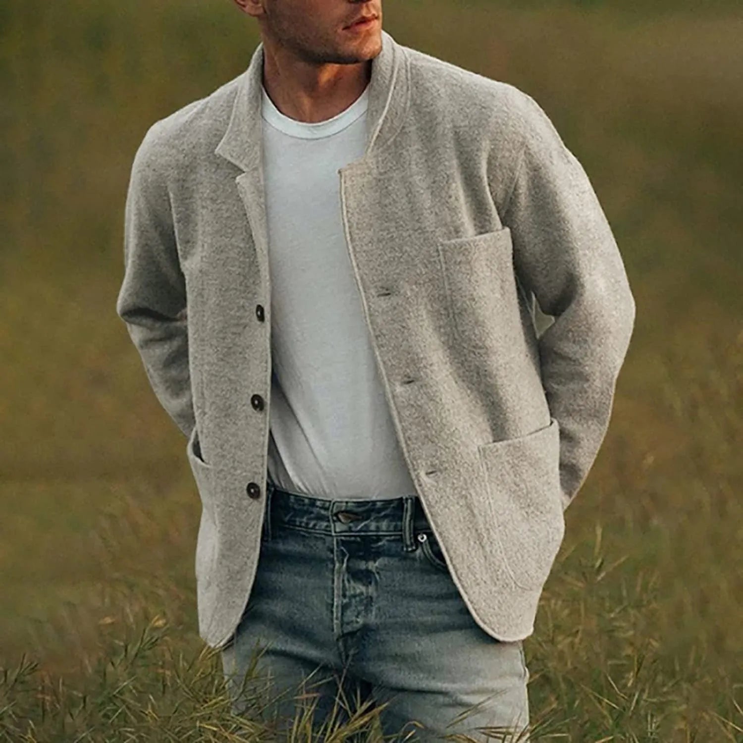 Blazer Homme Décontracté Tissu Polyvalent Ajusté 1