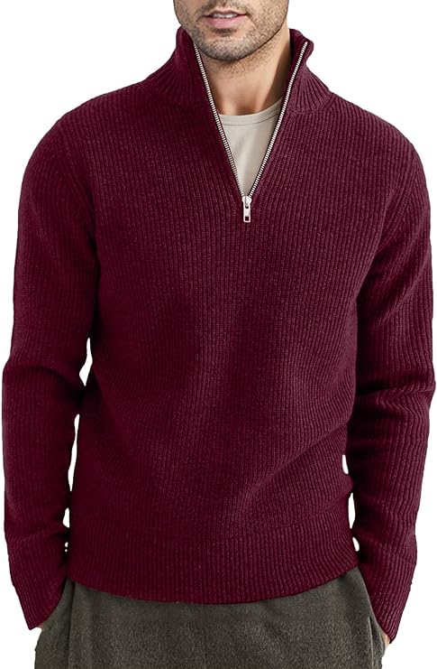 Variant image for Pull Homme Zippé Élégant Design Italien en Coton-25