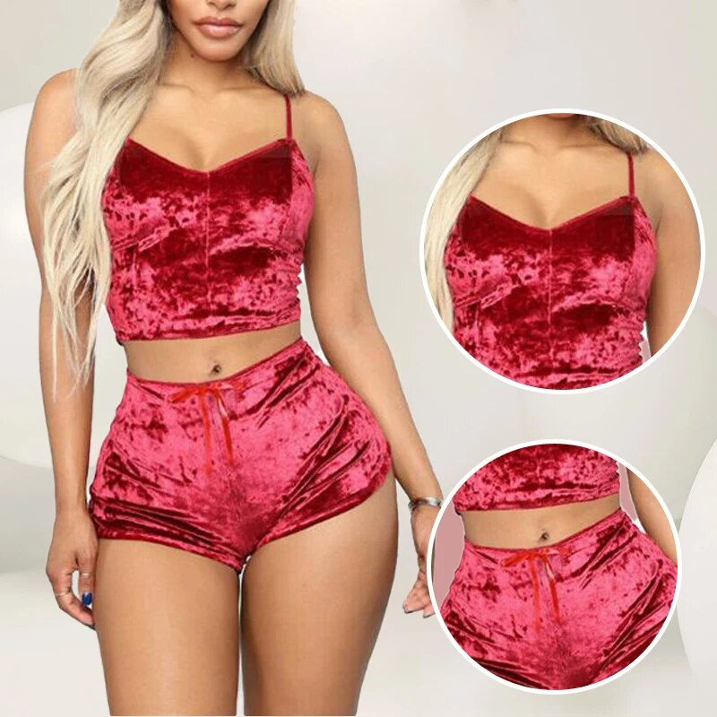 Ensemble de vêtements de nuit en velours doux pour femmes