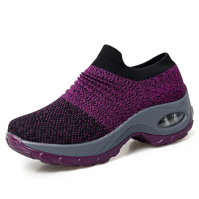 Baskets Femme Orthopédiques à Plateforme Tissu Respirant 6
