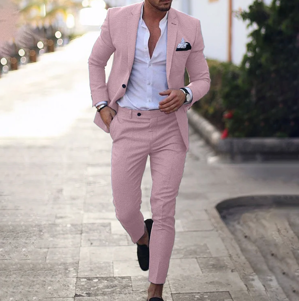 Ensemble 2 pièces pour hommes composé d'un blazer business simple et d'un pantalon