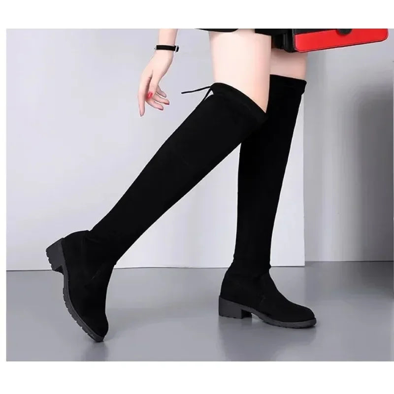Bottes Cuissardes Femme à Talons Blocs 3
