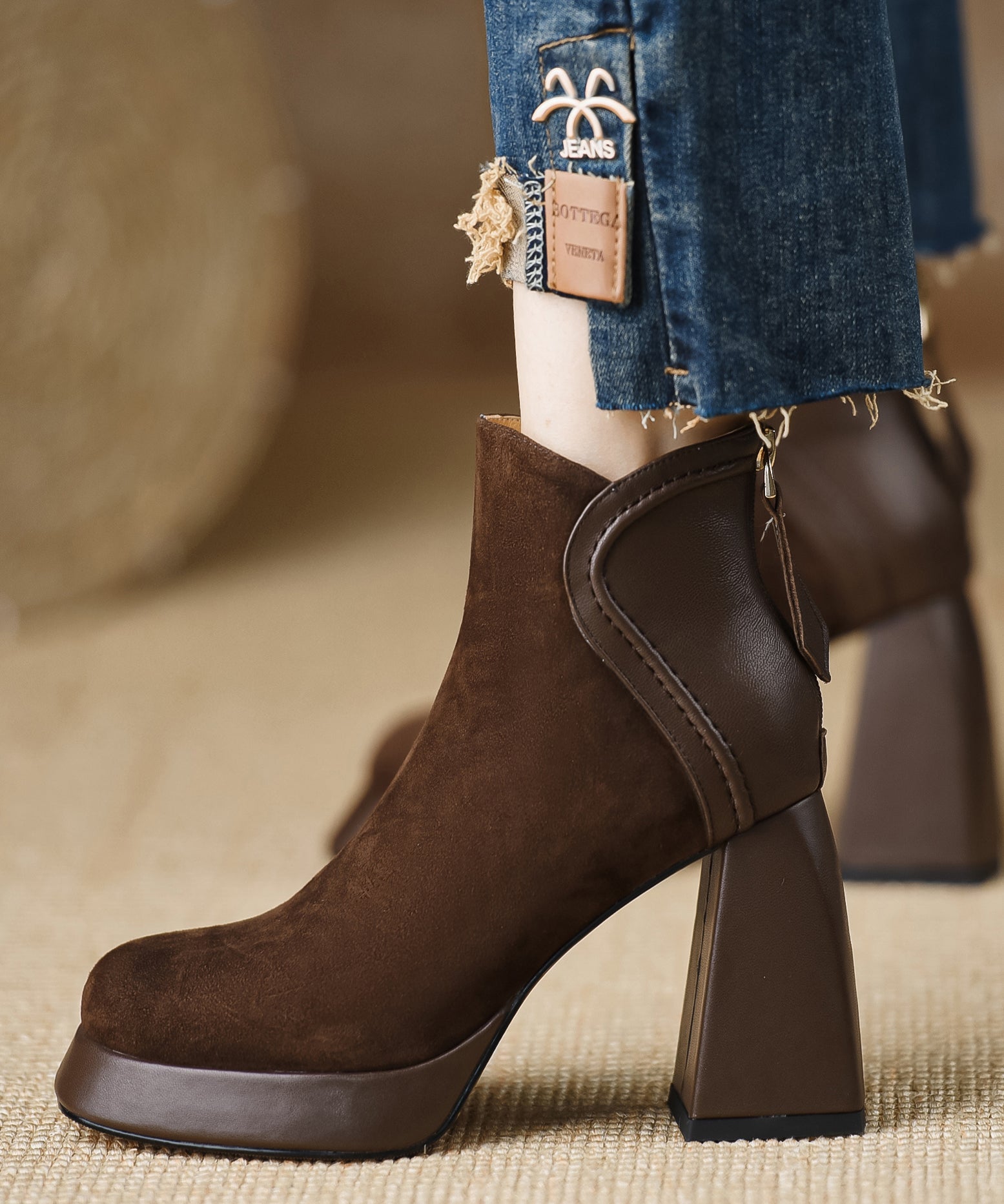 Bottes Femme Chic avec Fermeture Éclair 3