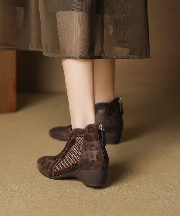 Bottes Femme Style Léopard Ajouré 4