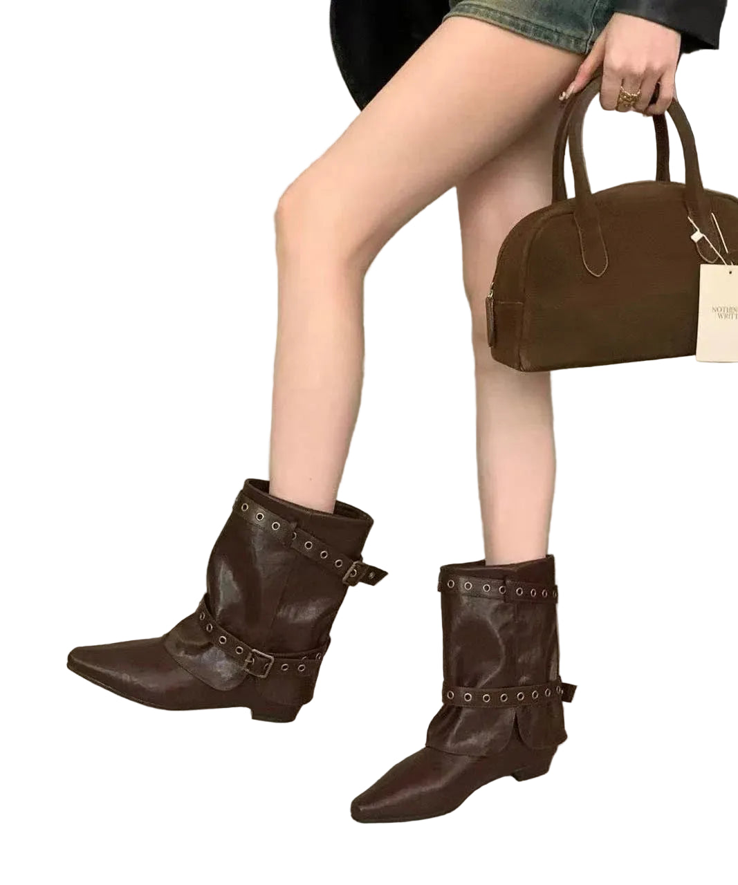 Bottes Femme à Talon Compensé Bout Pointu 0