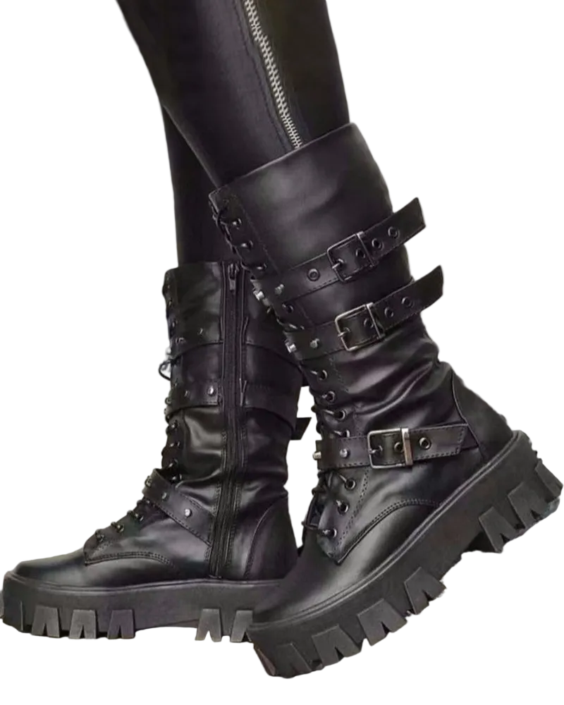 Bottes Femme avec Fermeture Éclair et Boucles 5