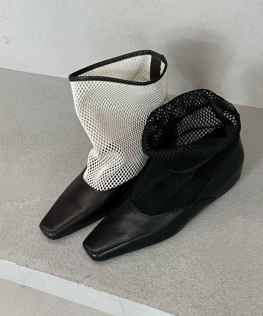 Bottes Femmes Bout Carré Avec Empiècements Aérés 2