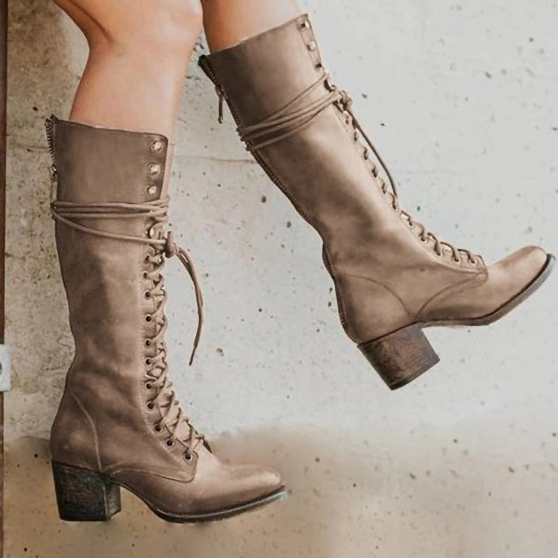 Bottes Longues à Talon Épais pour Femmes 3