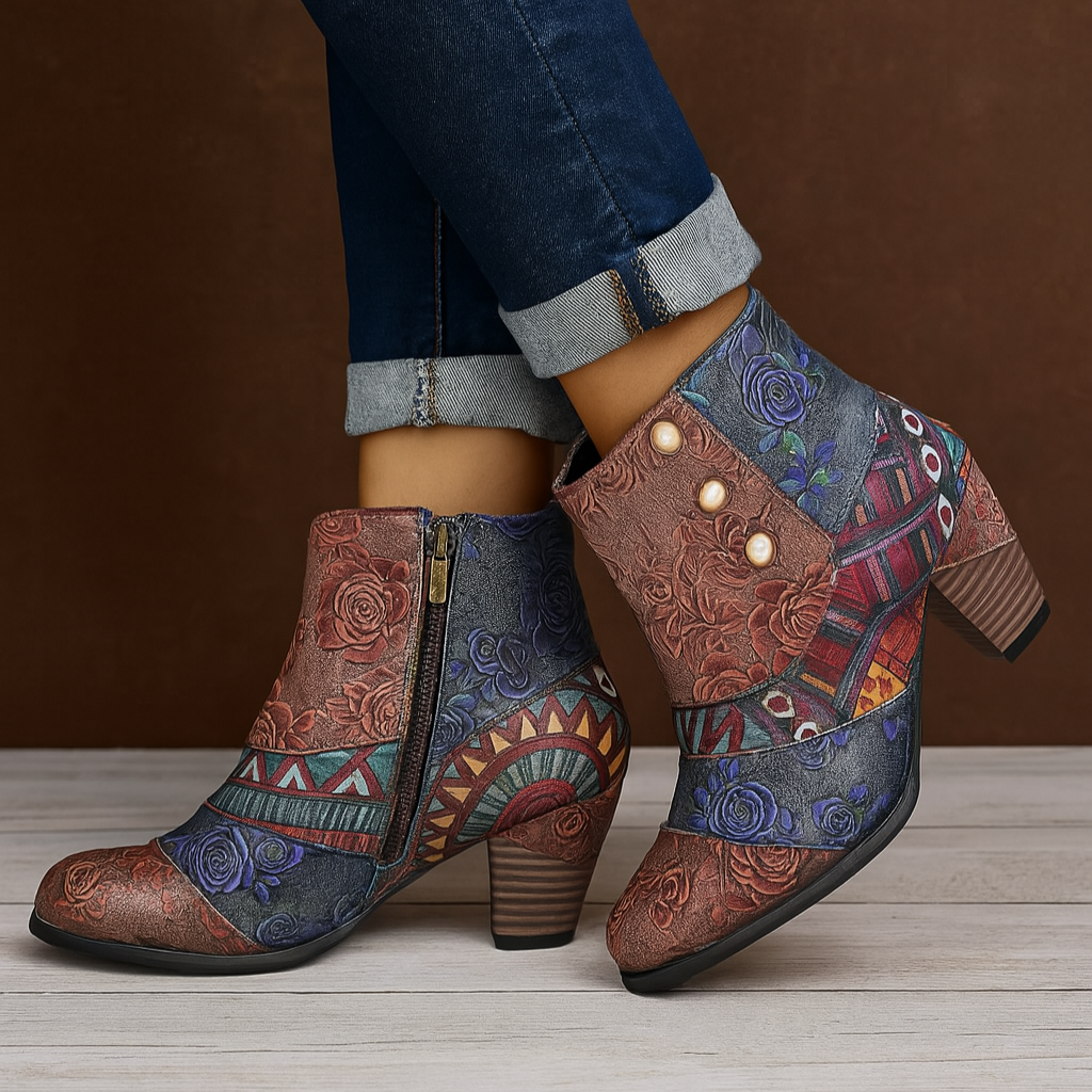 Bottes à Talons Floral pour Femmes 1