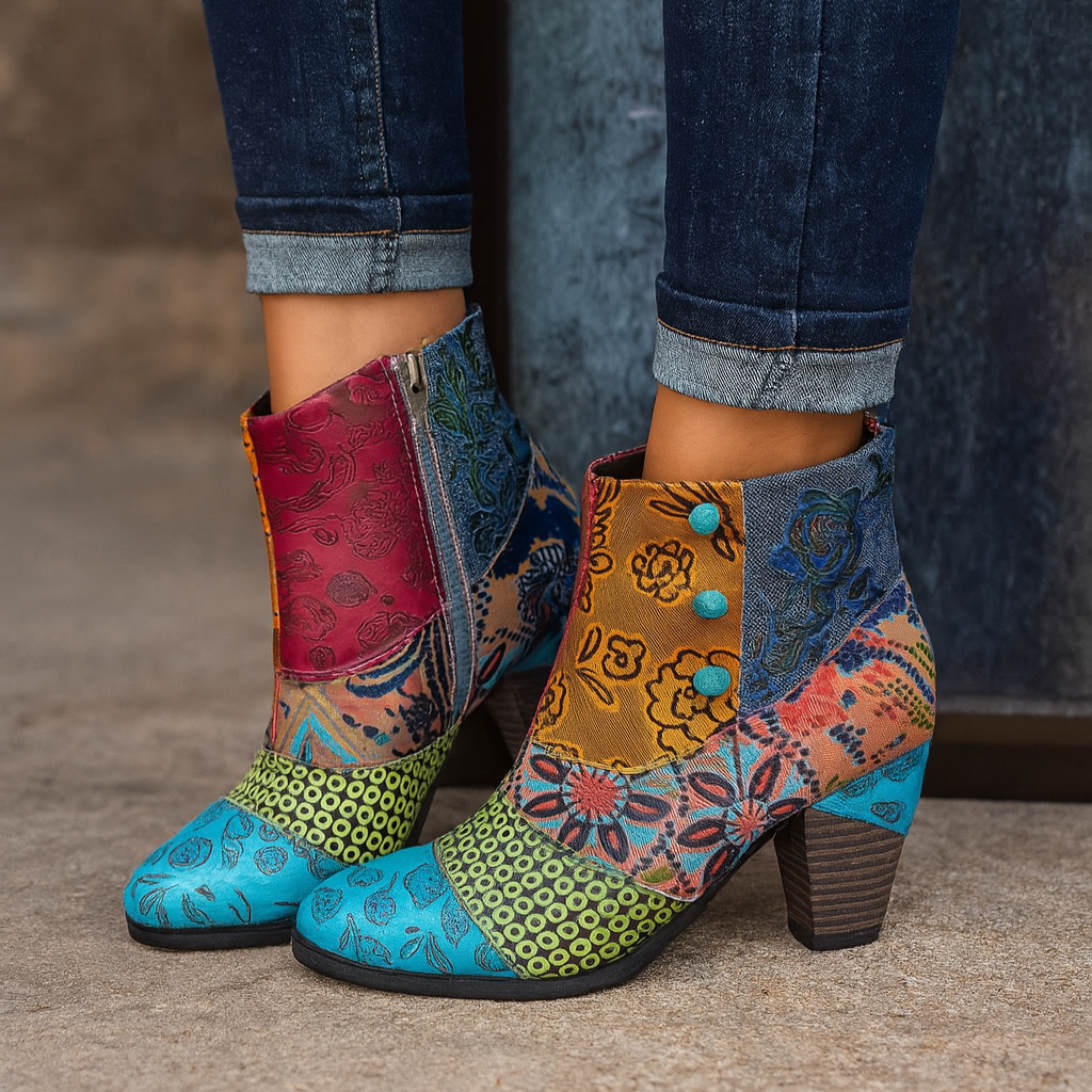 Bottes à Talons Floral pour Femmes 2