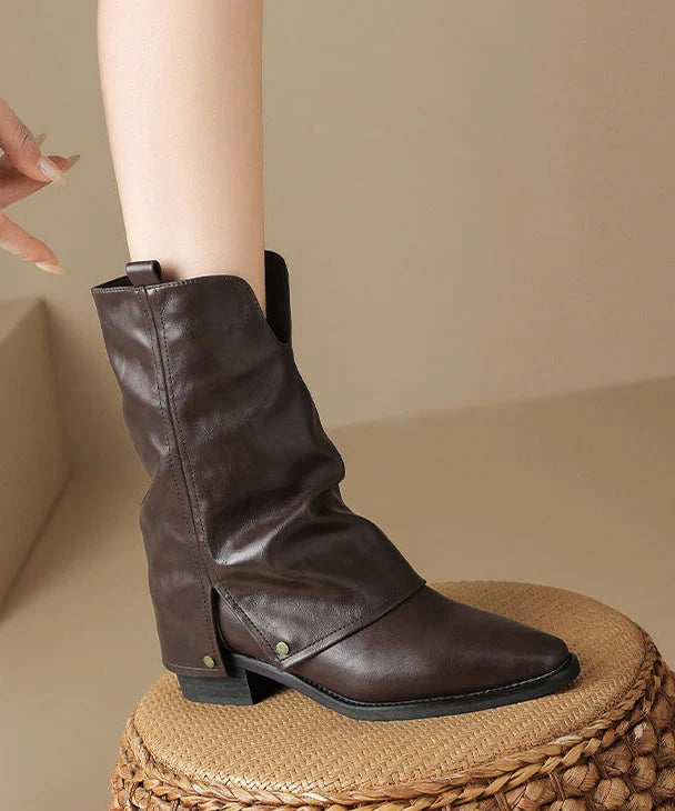 Bottes pour femme à bout pointu et talon compensé 0