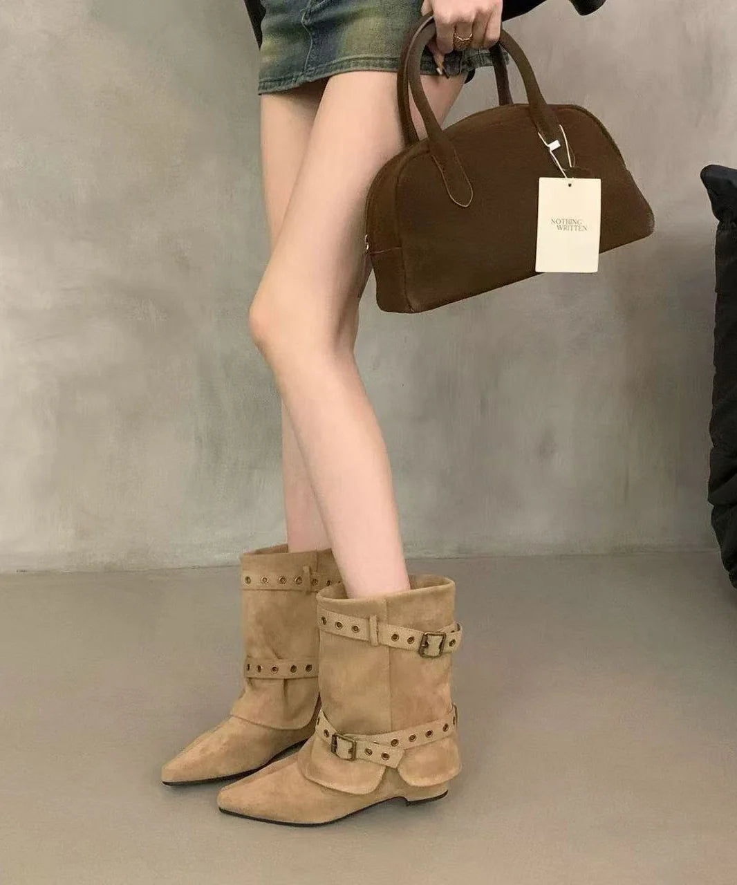 Bottes pour femme à semelles épaisses style décontracté 1