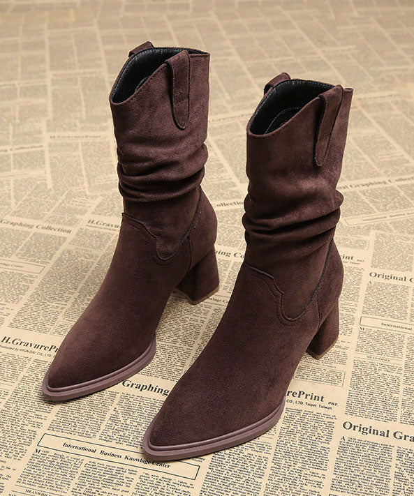 Bottes pour femmes à talon compensé et bout pointu 1
