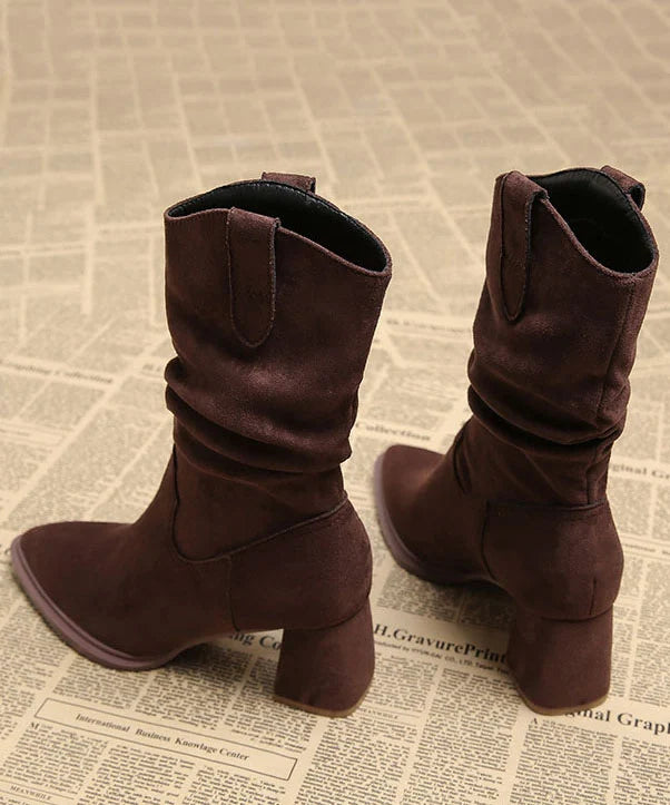 Bottes pour femmes à talon compensé et bout pointu 4