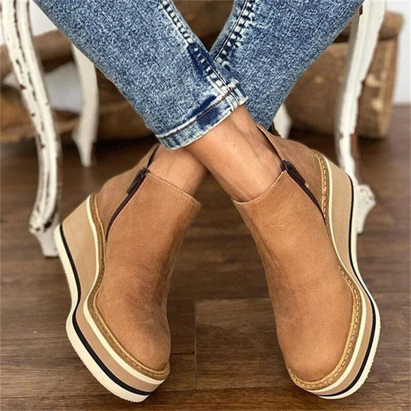 Bottines Femme Automnales Chic avec Fermeture Éclair 0