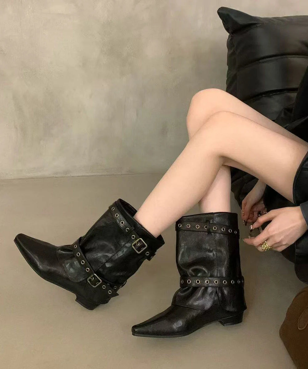 Bottines Femme Compensées Style Bohème à Bout Pointu 0