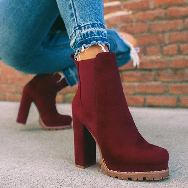 Bottines Femme à Bout Rond Style Urbain 1