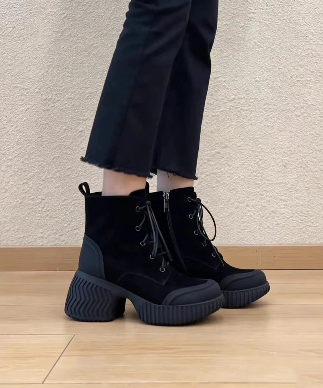 Bottines Femme à Lacets avec Plateforme et Fermeture Latérale 2