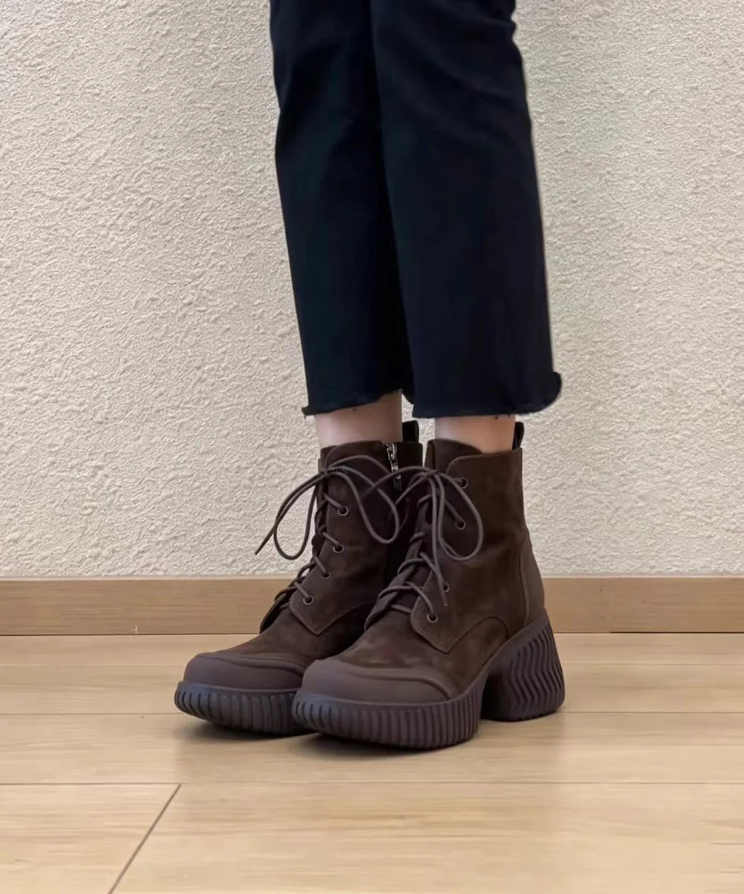 Bottines Femme à Lacets avec Plateforme et Fermeture Latérale 3
