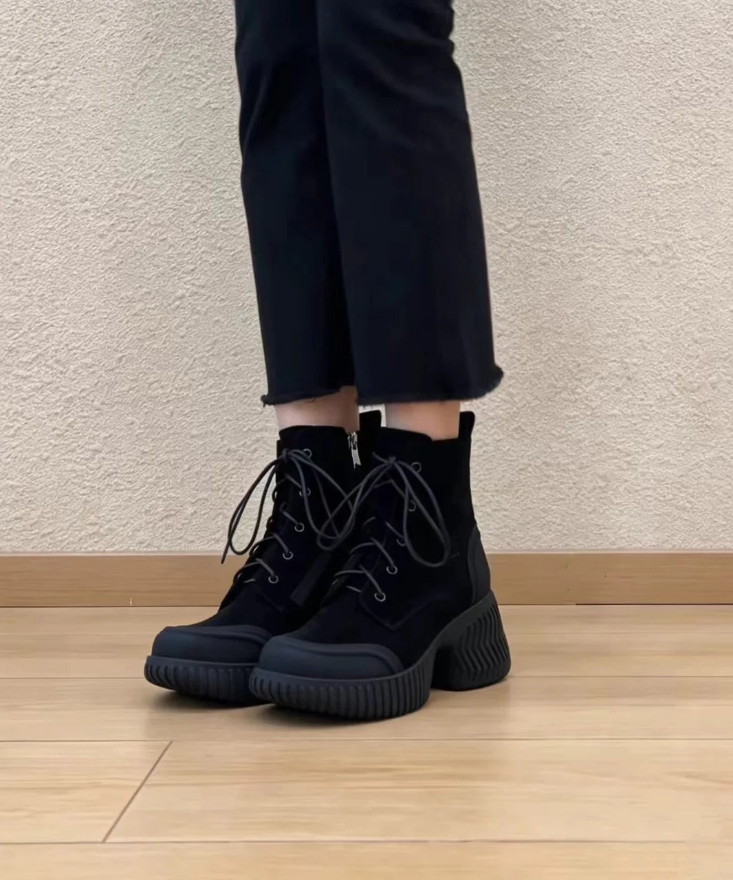 Bottines Femme à Lacets avec Plateforme et Fermeture Latérale 4