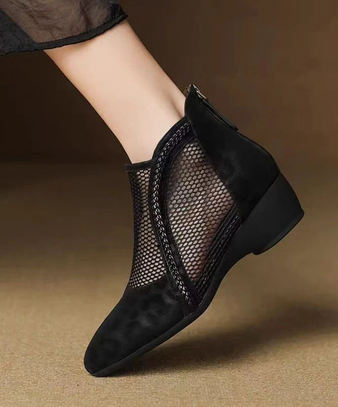 Bottines Femme à Semelle Épaisse Style Ajouré 0