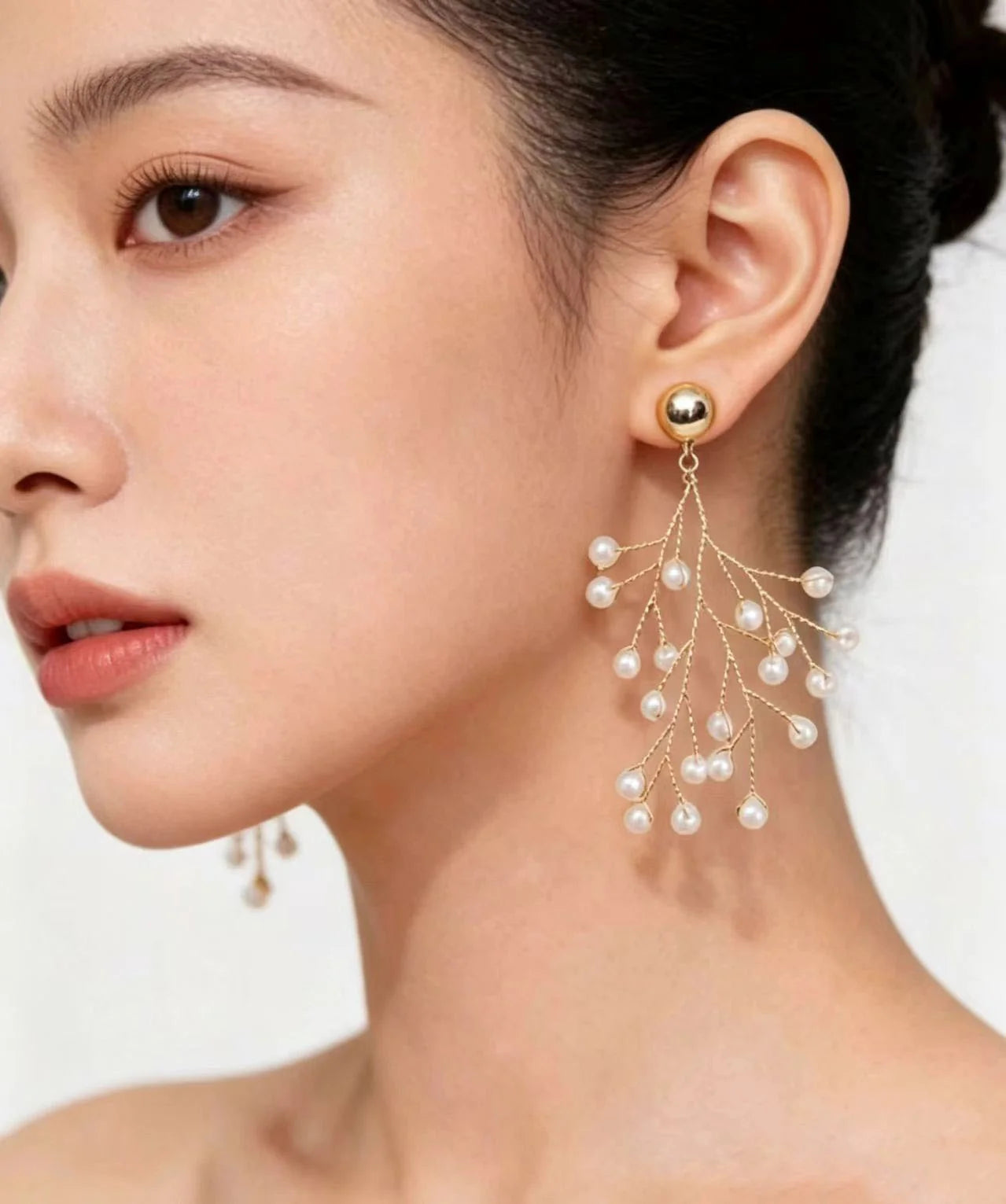 Boucles d'oreilles pendantes pour femme avec motif vigne 2