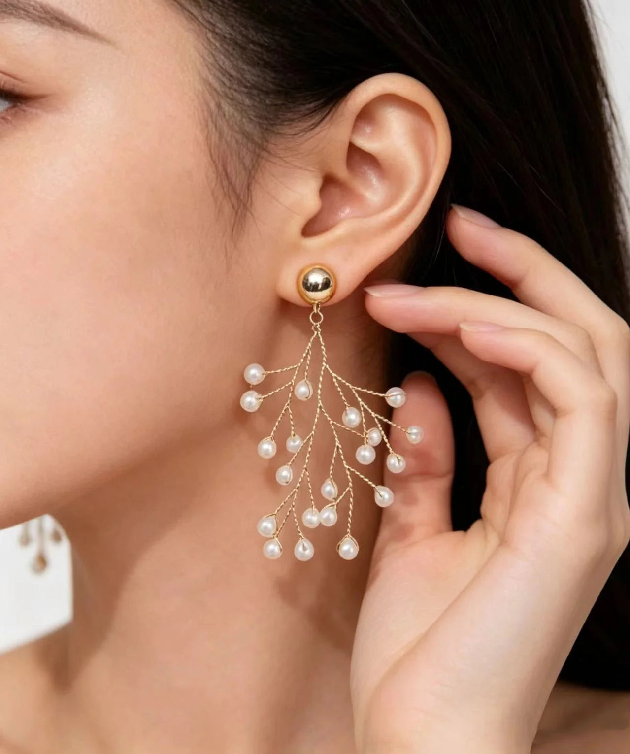 Boucles d'oreilles pendantes pour femme avec motif vigne 4