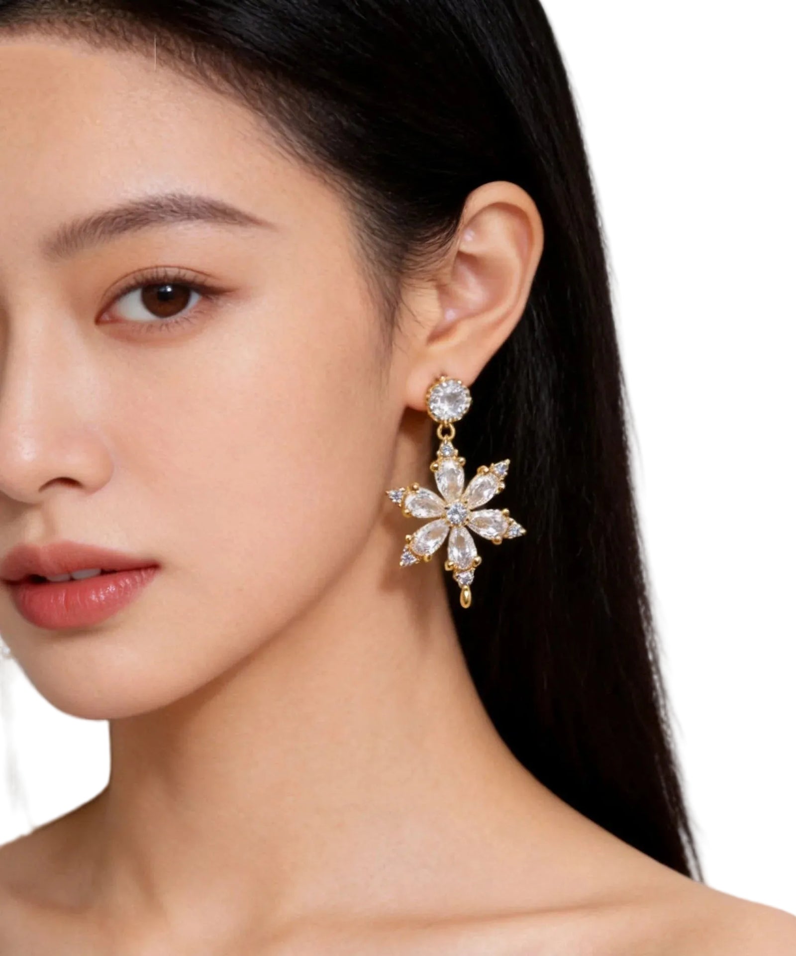 Boucles d'oreilles pendantes pour femme avec zircon étincelant 0