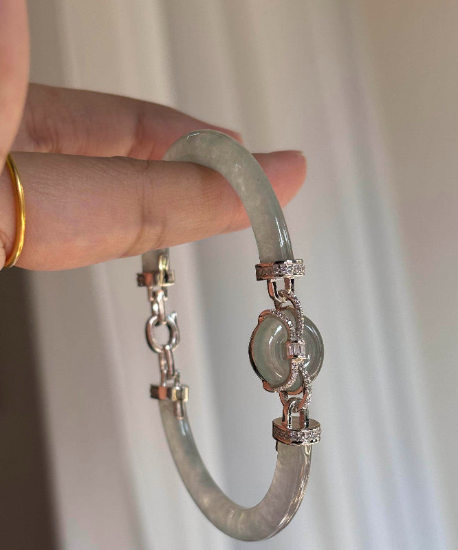 Bracelet Femme Incrusté Jade Design Raffiné 4