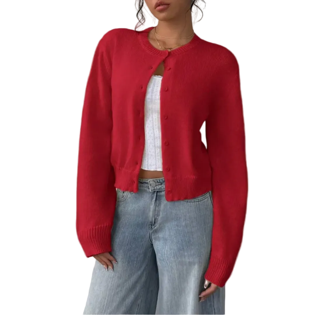 Cardigan Court à Boutons pour Femme Printemps 10