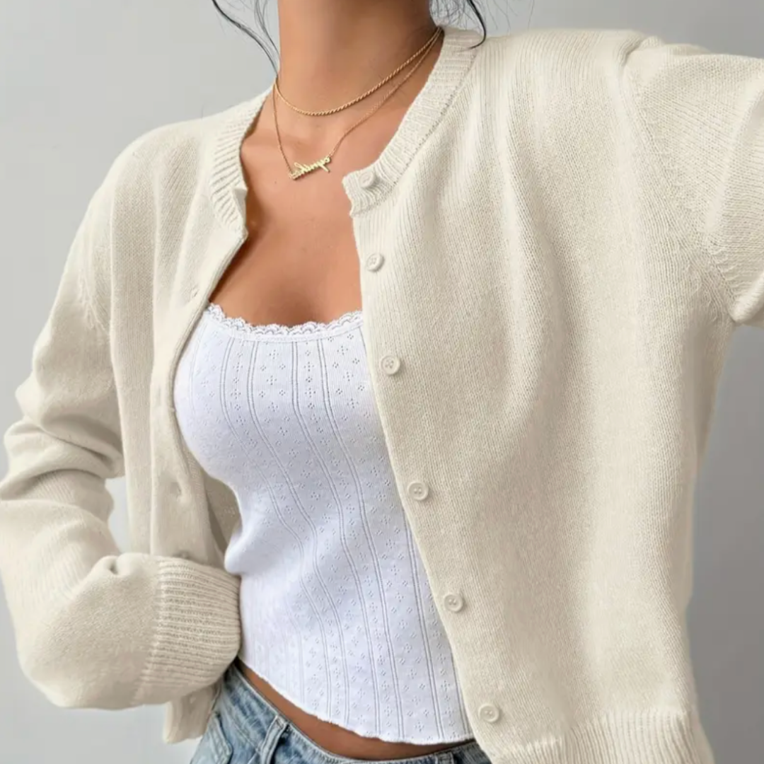 Cardigan Court à Boutons pour Femme Printemps 2