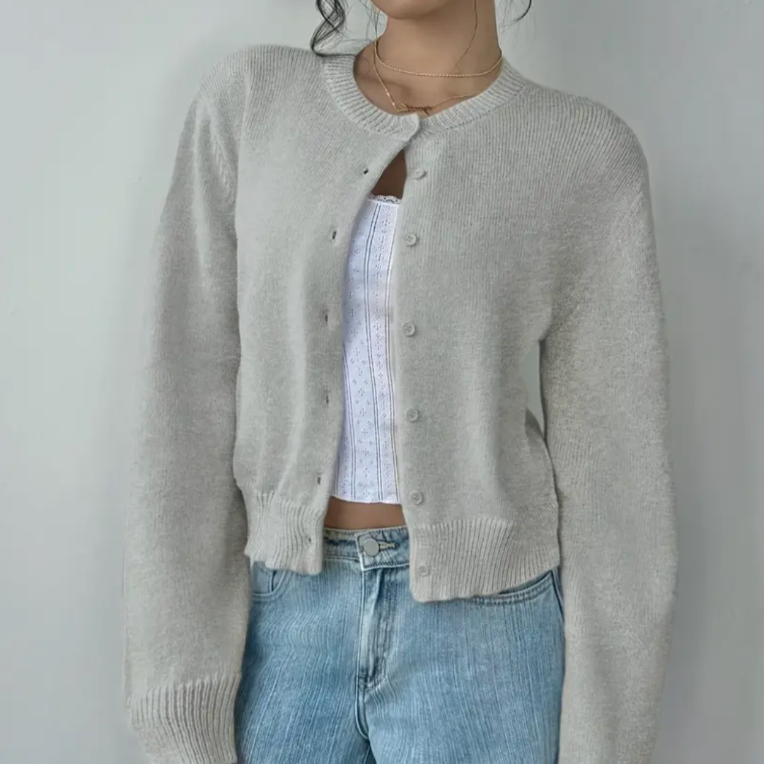 Cardigan Court à Boutons pour Femme Printemps 5