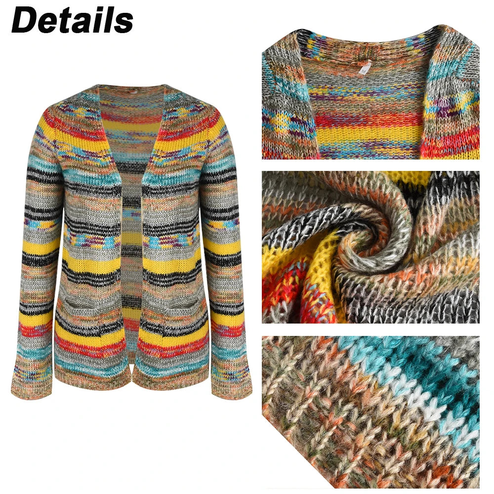 Cardigan Femme Décontracté Maille Tricotée 4
