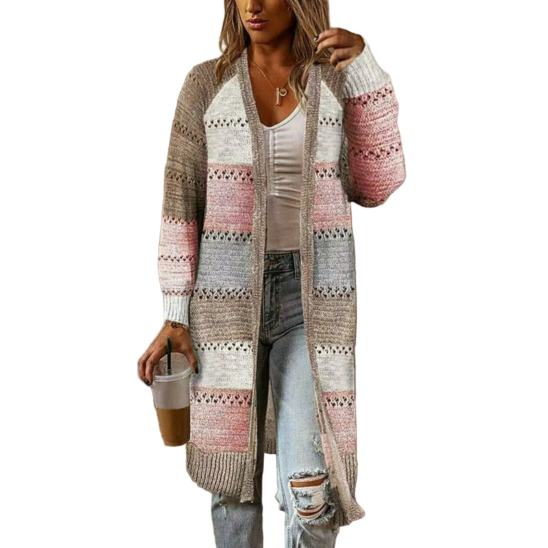 Cardigan Femme Décontracté à Rayures Moderne 0