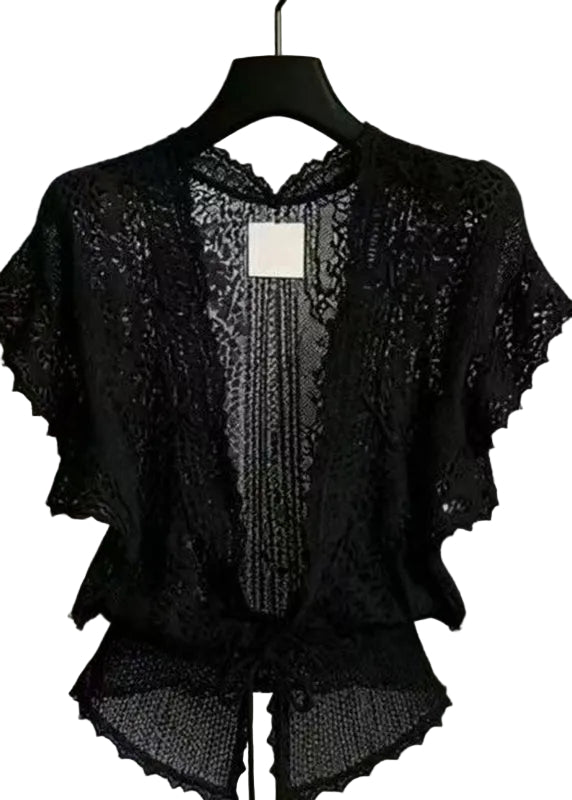 Cardigan Femme Dentelle Col en V 1