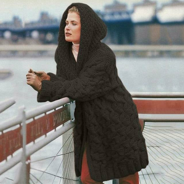 Cardigan Femme Long à Capuche Tendance 0