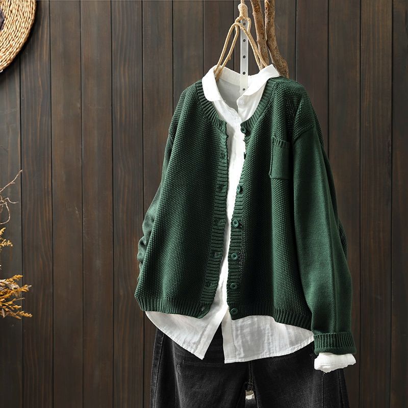 Cardigan Femme Tricoté Décontracté avec Boutons 1