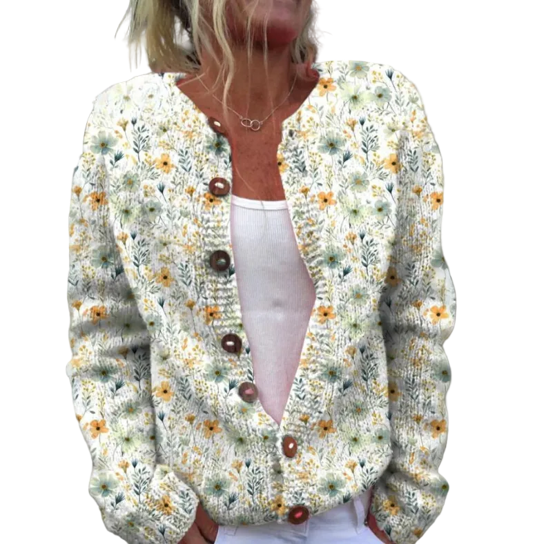 Cardigan Femme à Imprimé Fleuri 0