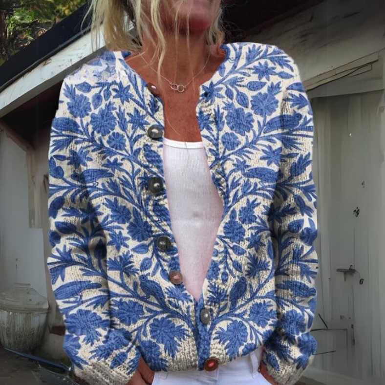 Cardigan Femme à Imprimé Fleuri 1