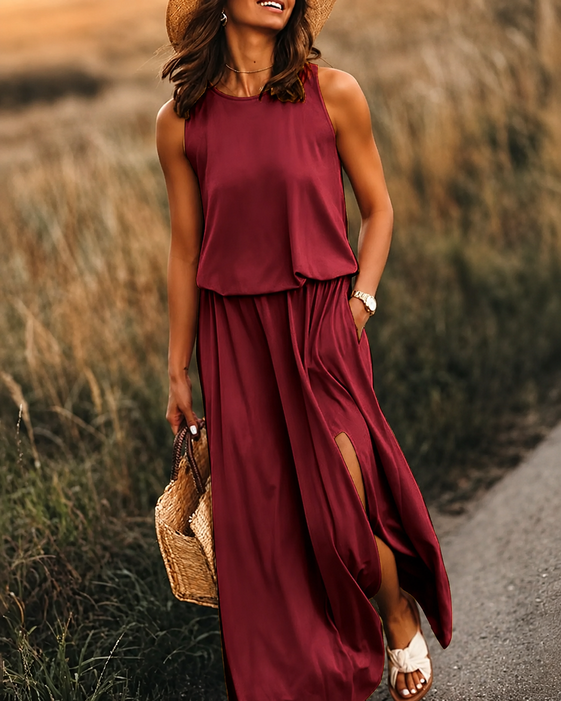 Robe Longue Femme Été Tissu Léger Maxi Confortable