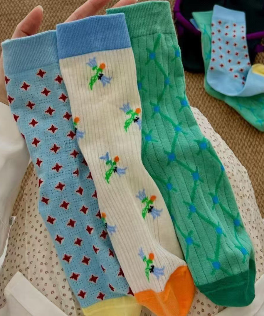 Chaussettes Mi-Mollet Homme Design Contrasté Moderne 0