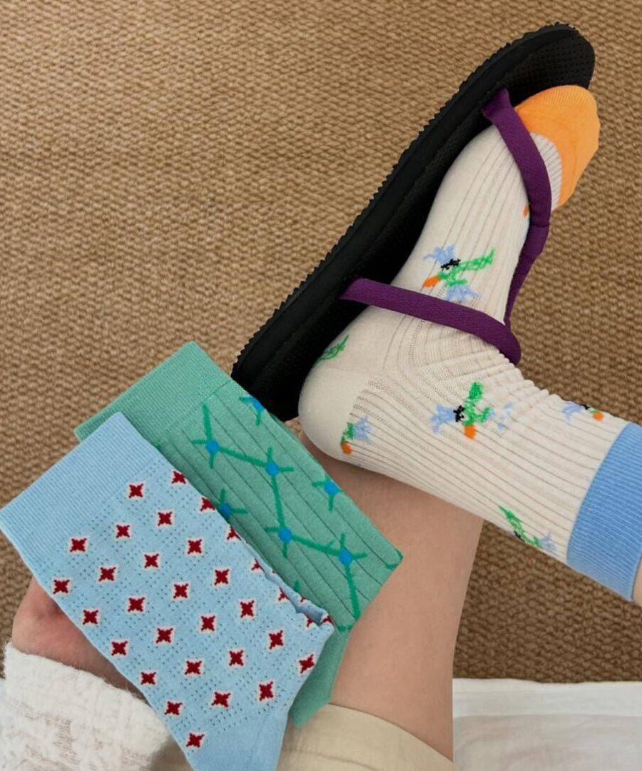 Chaussettes Mi-Mollet Homme Design Contrasté Moderne 1