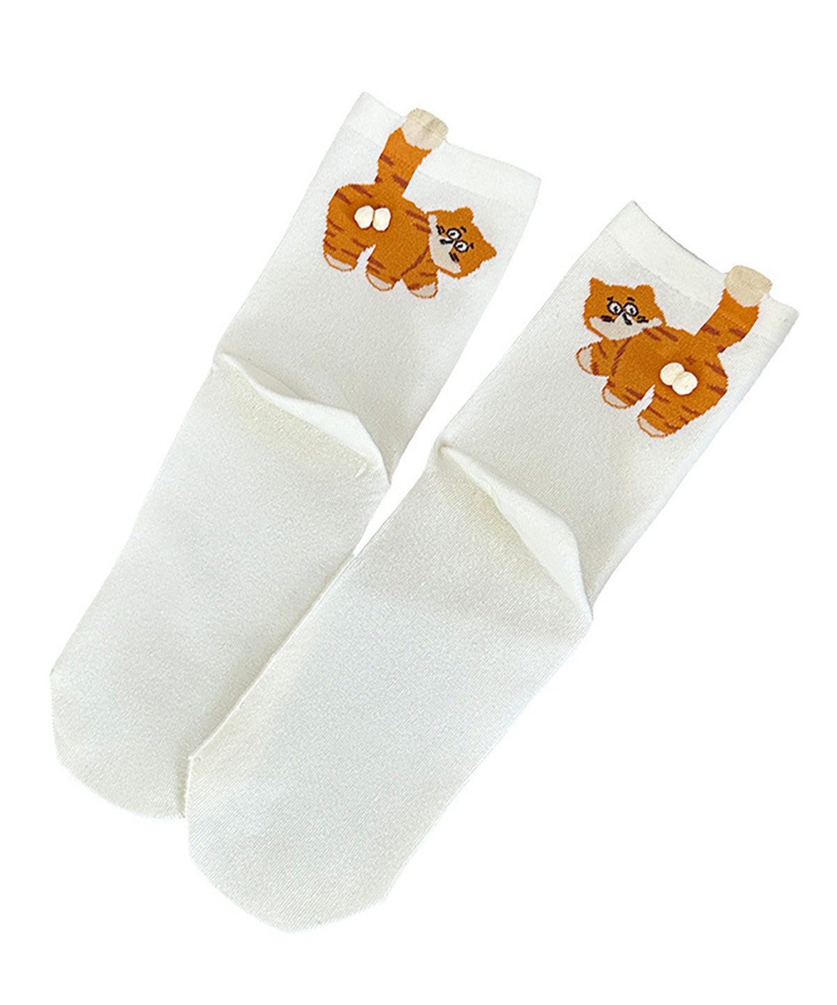 Chaussettes mi-hautes pour femmes style japonais avec motif chat 4