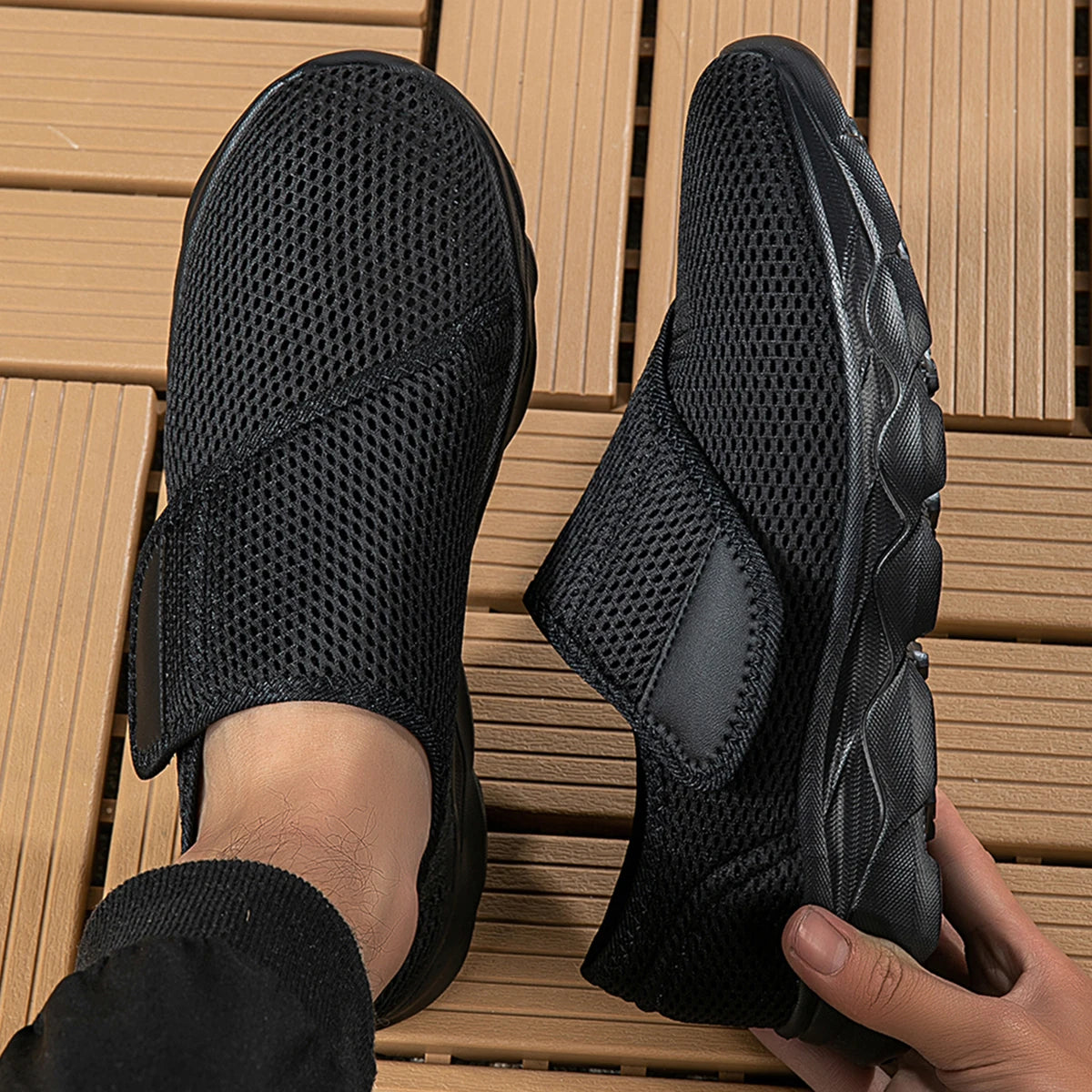 Chaussure de Marche Homme Ajustable Cuir Décontractée 1