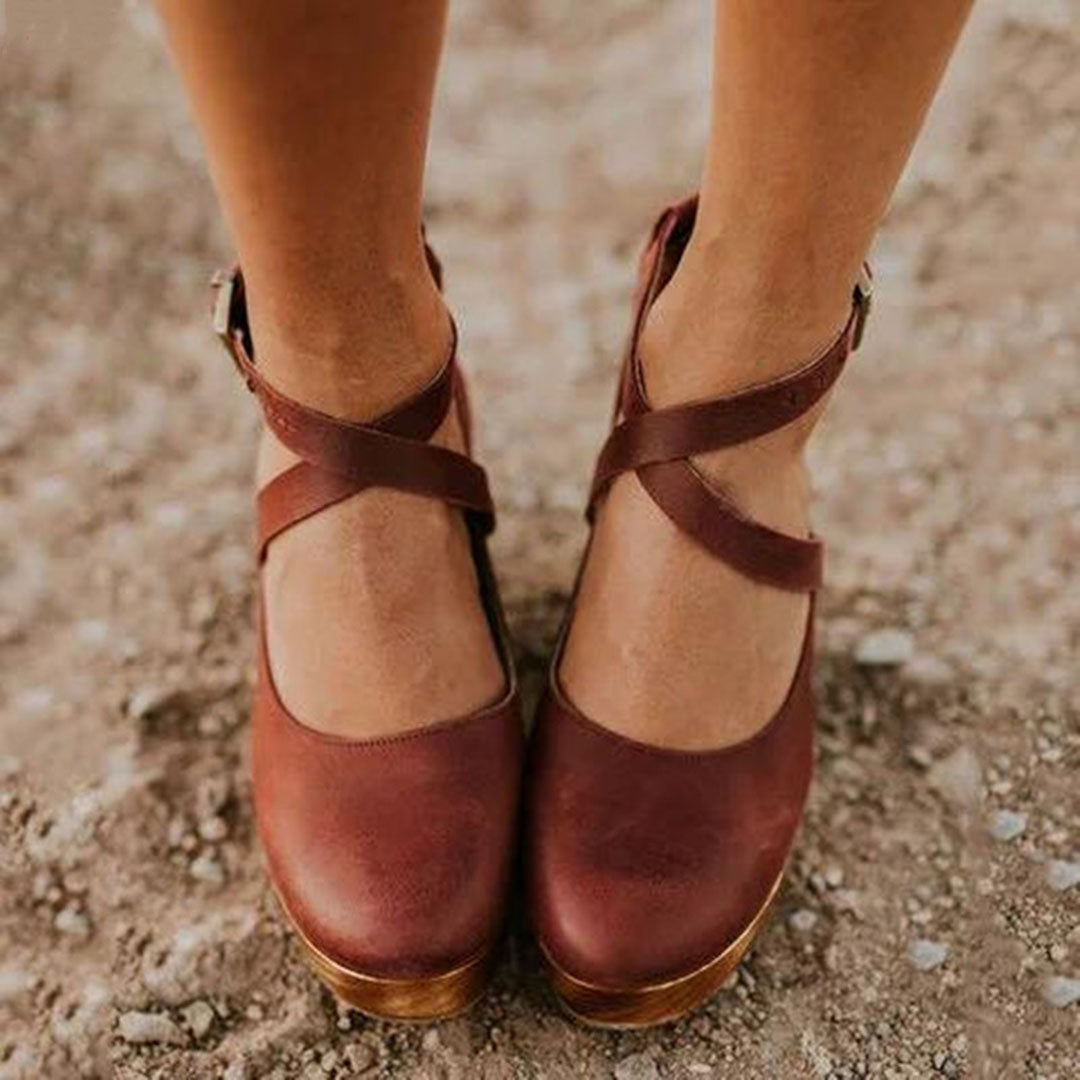 Chaussures Compensées Femme Chic à Bout Fermé 3