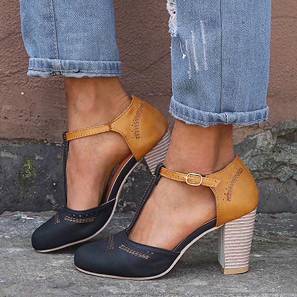 Chaussures Mary Janes à Talons Épais pour Femmes Printemps 0