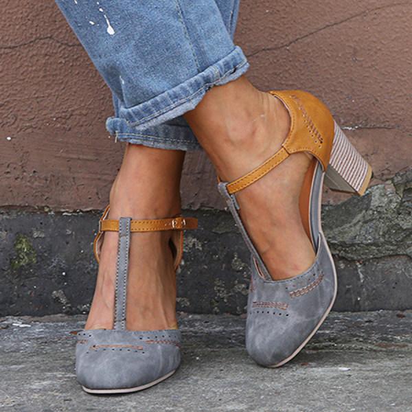 Chaussures Mary Janes à Talons Épais pour Femmes Printemps 6